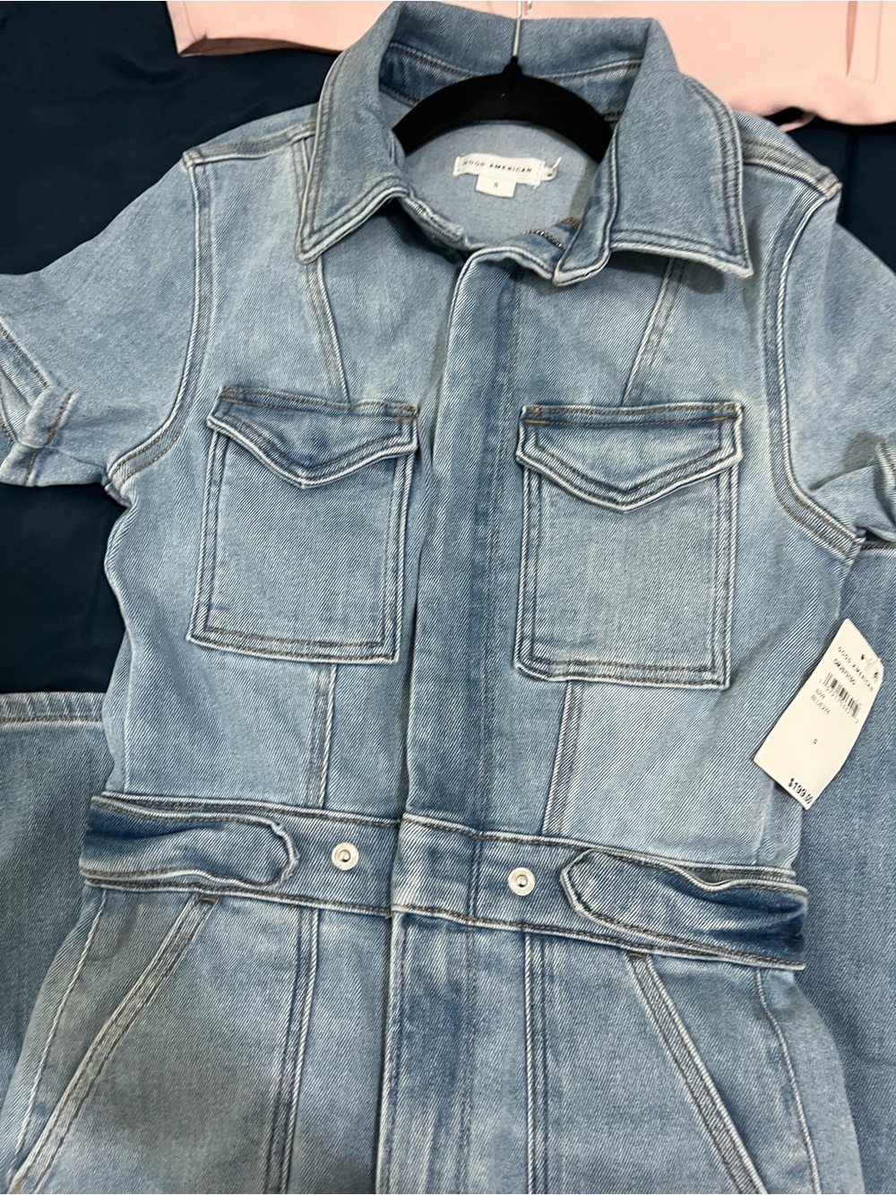 Good American Light Blue Denim Jumpsuit - Picture 3 of 9